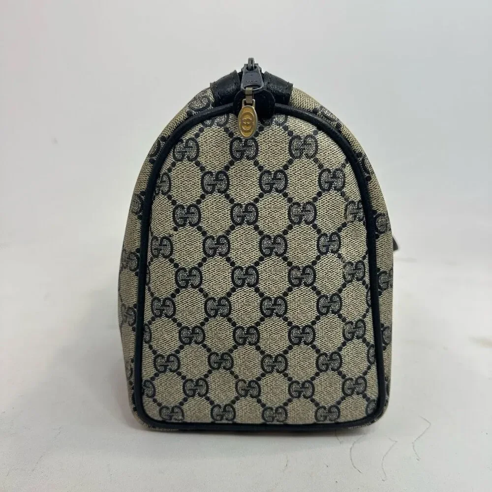 Vintage Gucci Sherry Line Navy Blue Boston Bag - Picture 4 of 16